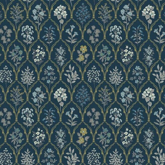 Hawthorne Navy & Gold Wallpaper