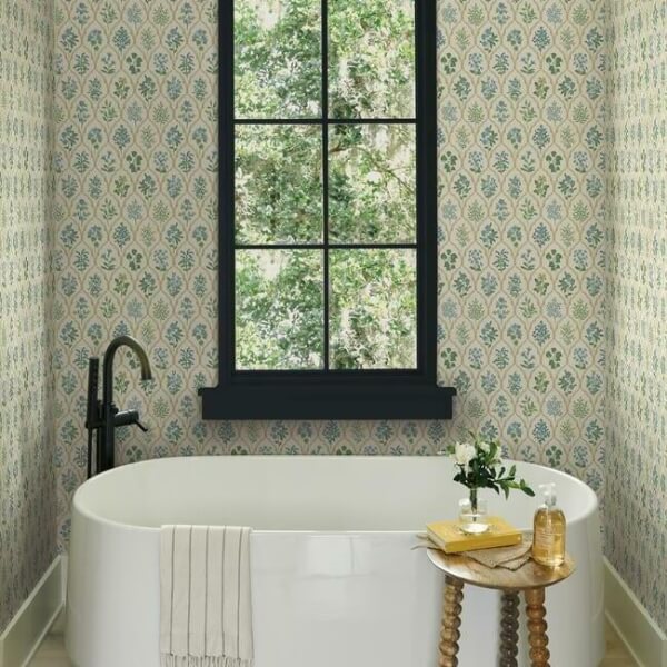 Hawthorne Blue & Green Wallpaper
