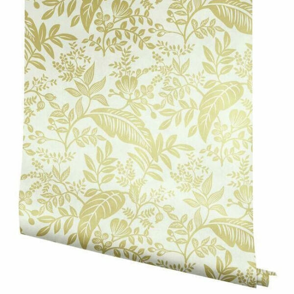 Canopy Gold & White Wallpaper