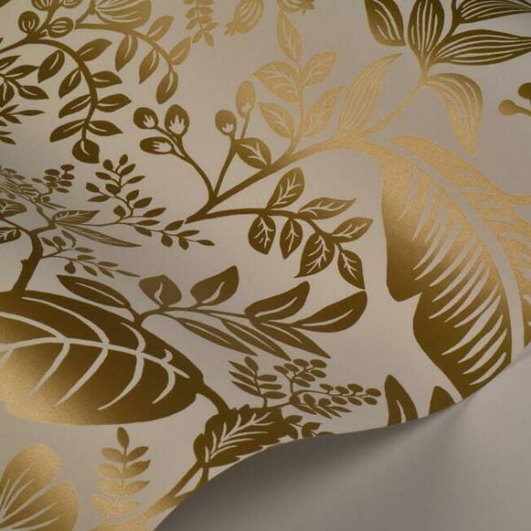 Canopy Gold & White Wallpaper