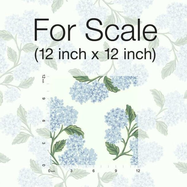 Hydrangea Blue & White Wallpaper