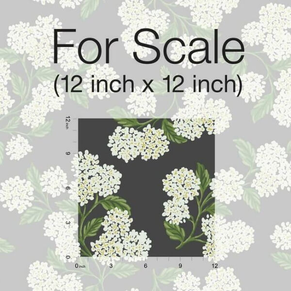 Hydrangea Black & White Wallpaper