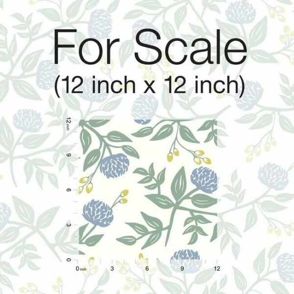 Peonies Periwinkle & Sage Wallpaper