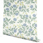 Peonies Periwinkle & Sage Wallpaper