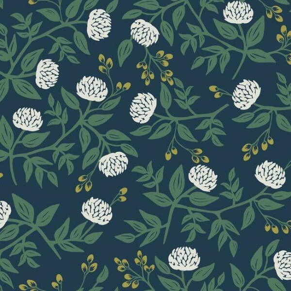 Peonies Navy Wallpaper
