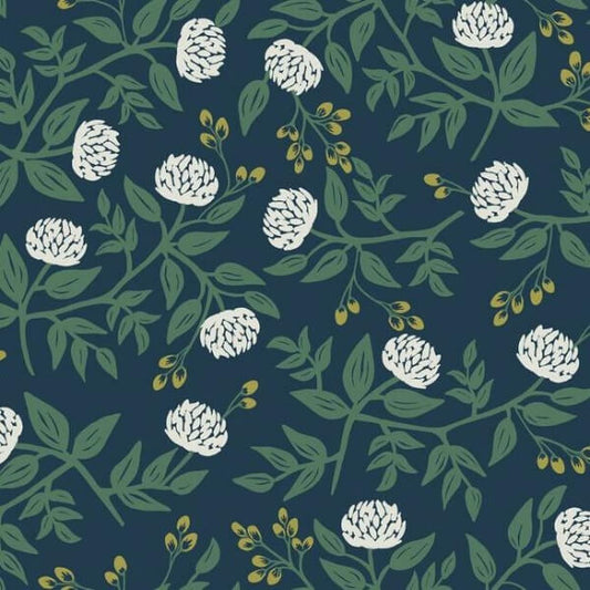 Peonies Navy Wallpaper