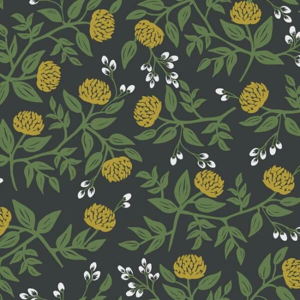 Peonies Black & Gold Wallpaper