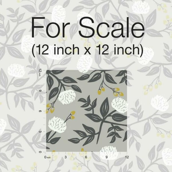 Peonies Grey Wallpaper