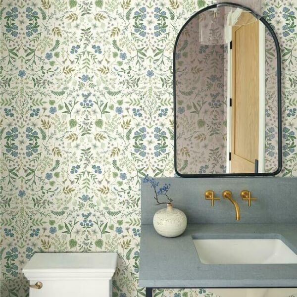 Wildwood Blue & Green Wallpaper