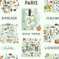 City Maps Mint Metallic Wallpaper