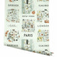 City Maps Mint Metallic Wallpaper