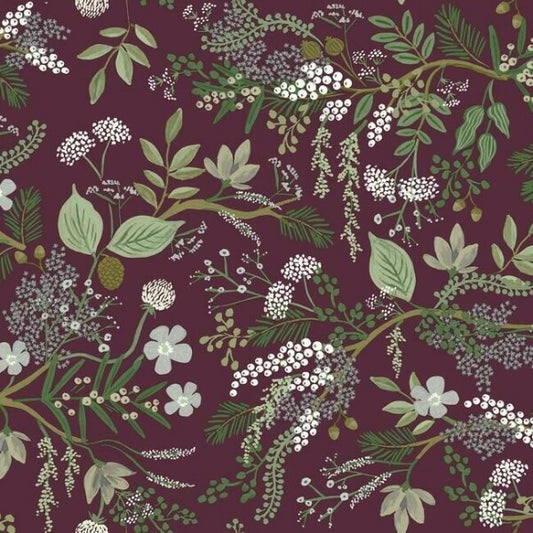 Juniper Forest Burgundy Wallpaper