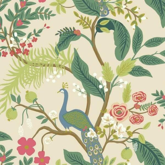 Peacock Light Pink Wallpaper