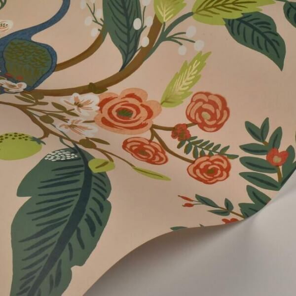 Peacock Light Pink Wallpaper