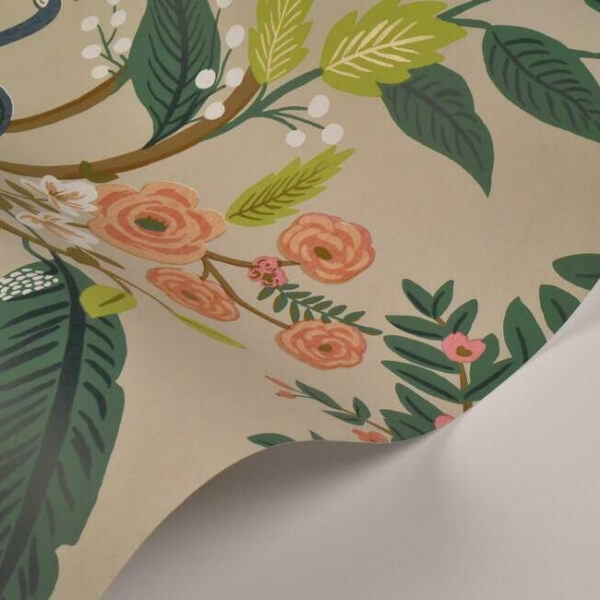 Peacock Linen Wallpaper