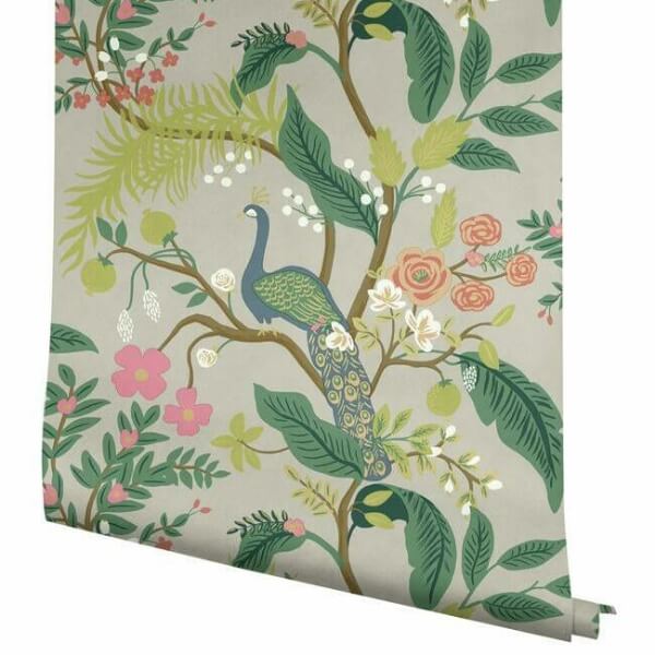 Peacock Linen Wallpaper
