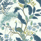 Peacock Blue & White Wallpaper