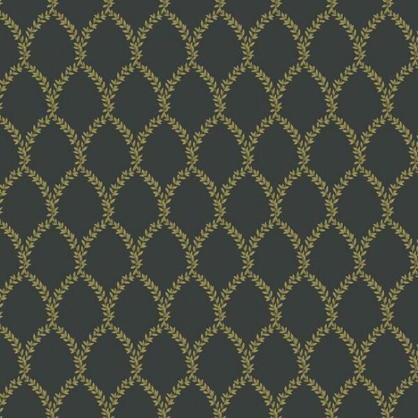 Laurel Gold & Black Wallpaper