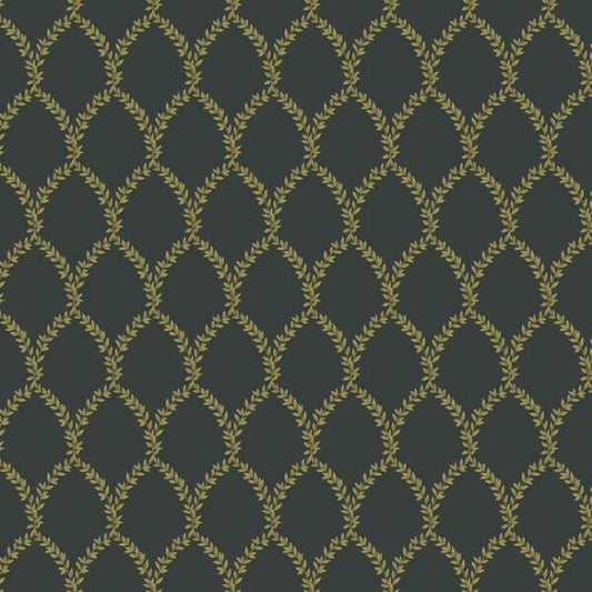 Laurel Gold & Black Wallpaper