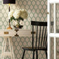 Laurel Green & White Wallpaper