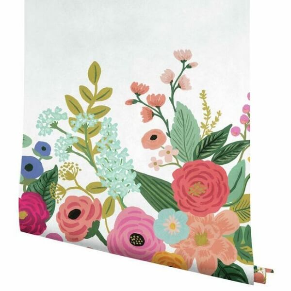 Garden Party Bright Pink Wall Mural