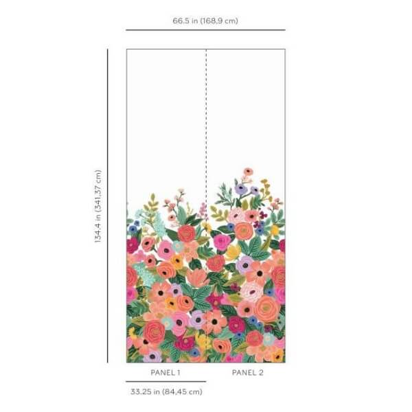 Garden Party Bright Pink Wall Mural