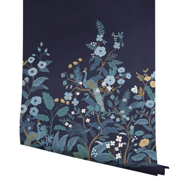 Peacock Navy Wall Mural