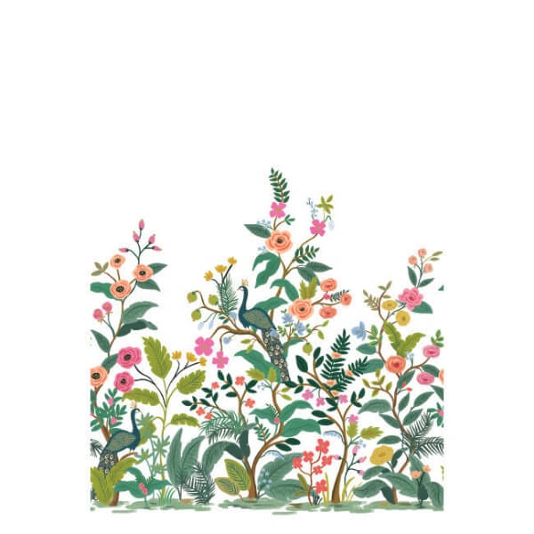Peacock White Wall Mural