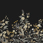 Peacock Black Wall Mural
