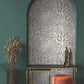 Coral Leaves Taupe & Black Wallpaper