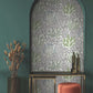 Coral Leaves Blue & Green Wallpaper