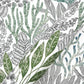 Coral Leaves Blue & Green Wallpaper