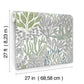 Coral Leaves Blue & Green Wallpaper