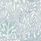 Coral Leaves Blue & Aqua Wallpaper