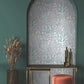 Coral Leaves Blue & Aqua Wallpaper