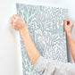 Coral Leaves Blue & Aqua Wallpaper