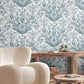 Avian Fountain Toile Jade Wallpaper