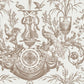 Avian Fountain Toile Mink Wallpaper