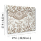 Avian Fountain Toile Mink Wallpaper