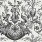 Avian Fountain Toile Black Wallpaper