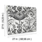 Avian Fountain Toile Black Wallpaper