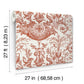 Avian Fountain Toile Brick Wallpaper