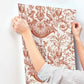 Avian Fountain Toile Brick Wallpaper