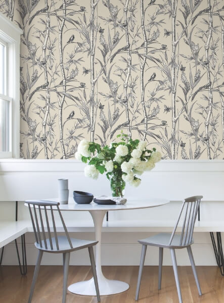 Bambou Toile Beige Wallpaper