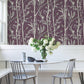Bambou Toile Burgundy Wallpaper