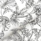Tropical Sketch Toile Black Wallpaper