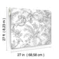 Tropical Sketch Toile Black Wallpaper