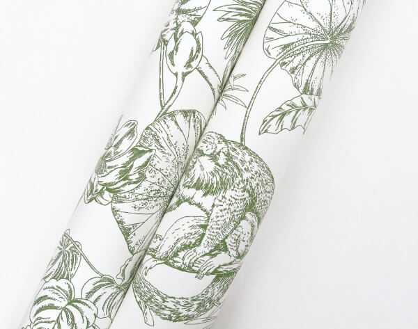 Tropical Sketch Toile Forest Wallpaper
