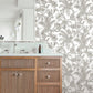 Tropical Sketch Toile Brown Wallpaper