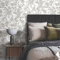 Tropical Sketch Toile Brown Wallpaper
